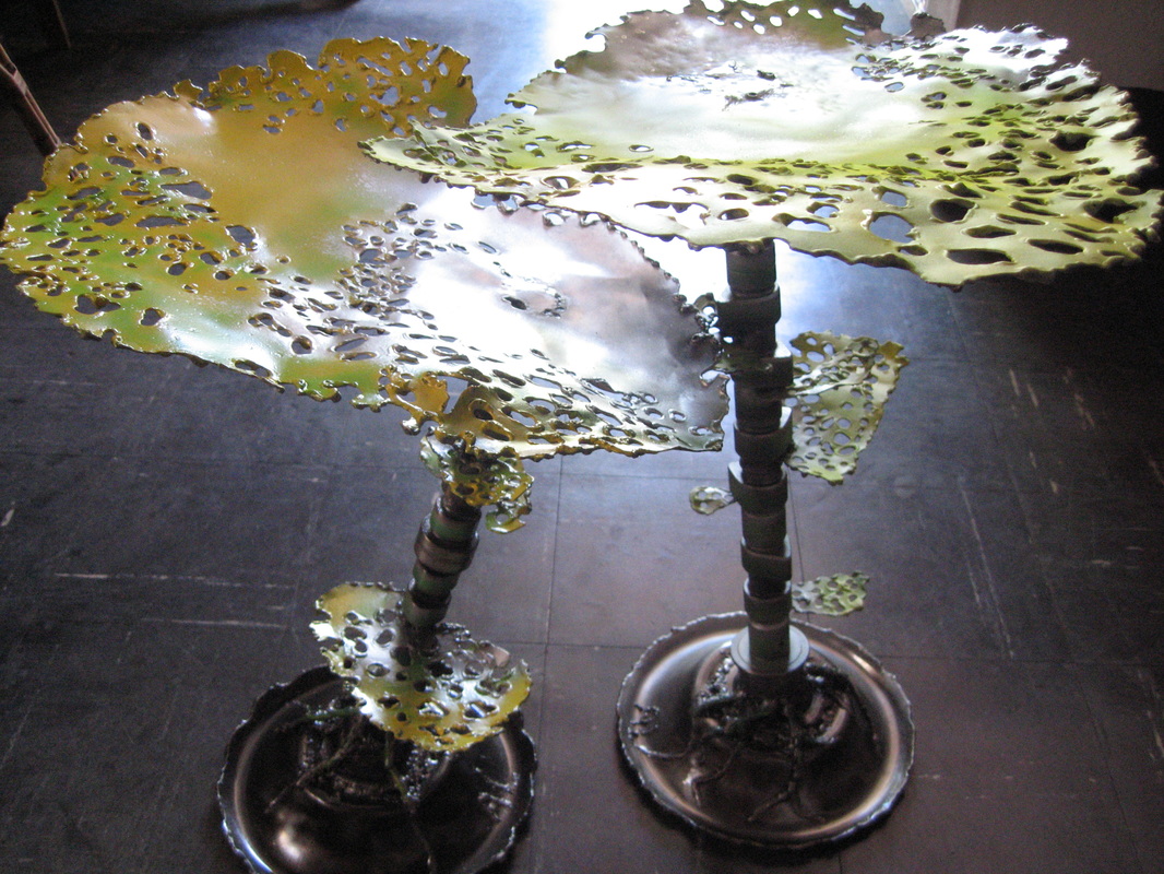 sculptures art local reunion plantes metalliques